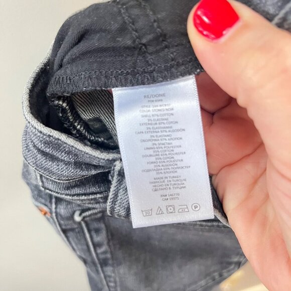 RE/DONE Womens Straight Leg High Rise Faded Black Denim Jeans Size 26 - Picture 5 of 5